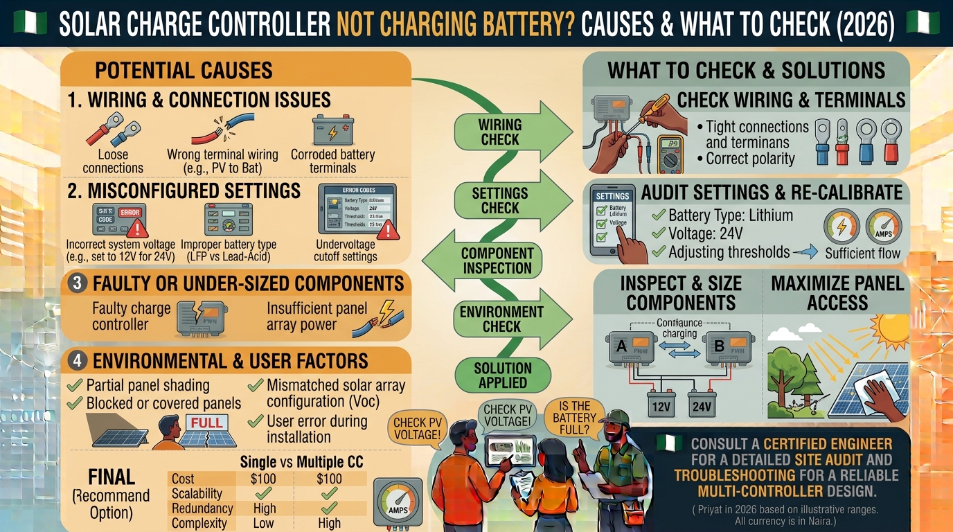 Solar Charge Controller Not Charging Battery? Causes and What to Check