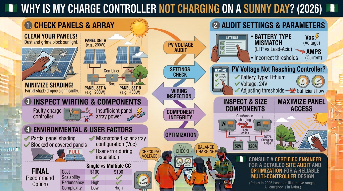 Why Is My Charge Controller Not Charging on a Sunny Day?