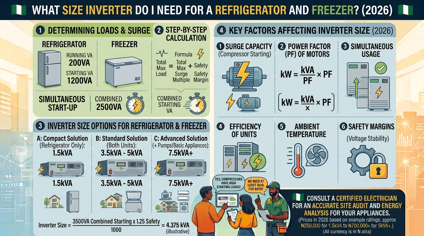 What Size Inverter Do I Need for a Refrigerator and Freezer?
