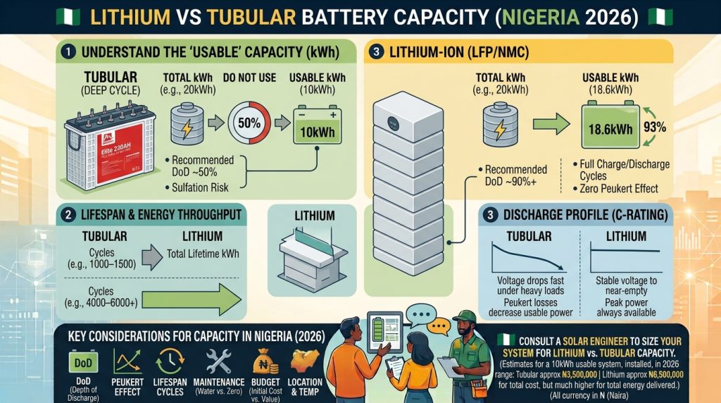 Lithium vs Tubular Battery Capacity