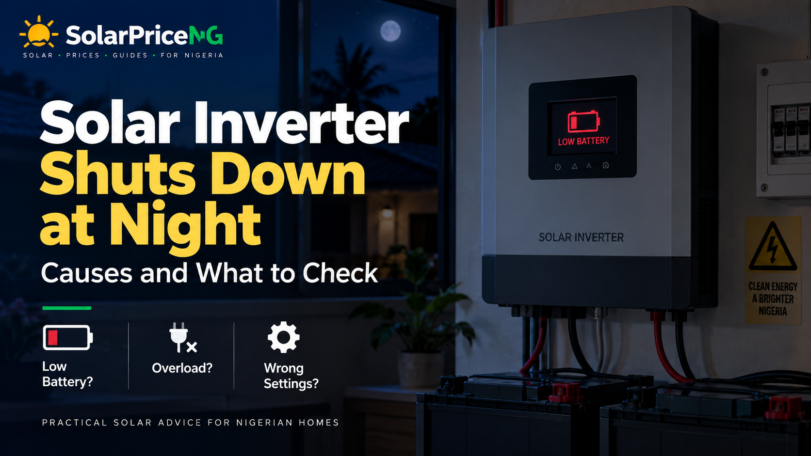 Solar Inverter Shuts Down at Night: Causes and What to Check