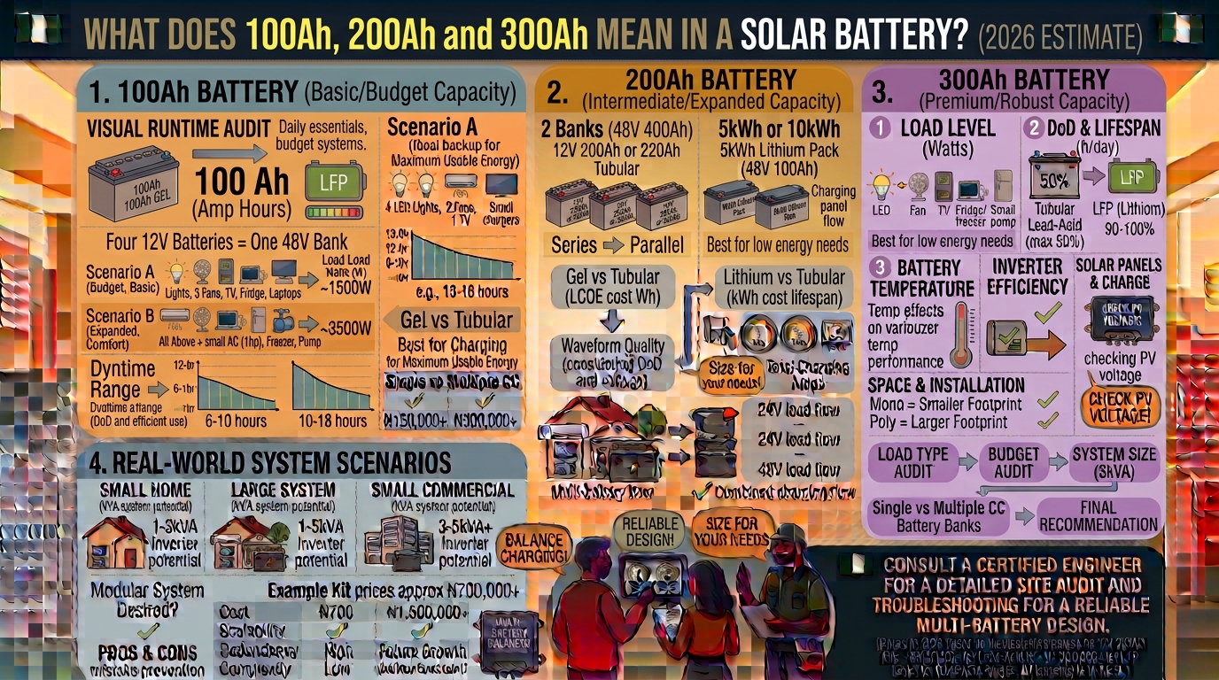 What Does 100Ah, 200Ah and 300Ah Mean in a Solar Battery?