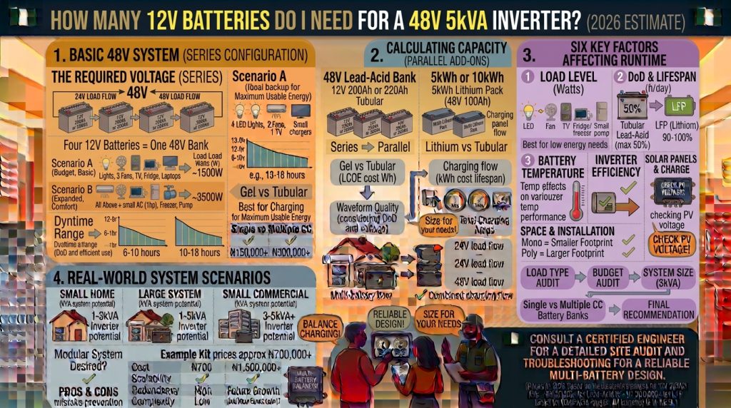 How Many 12V Batteries Do I Need for a 48V 5kVA Inverter?