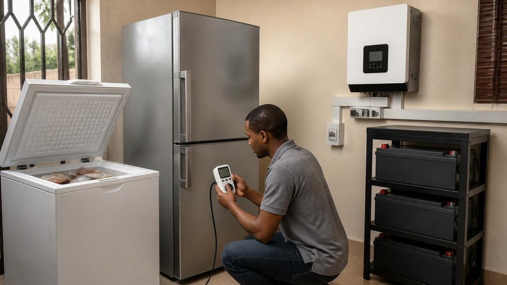 Measuring refrigerator and freezer energy use before sizing an inverter battery