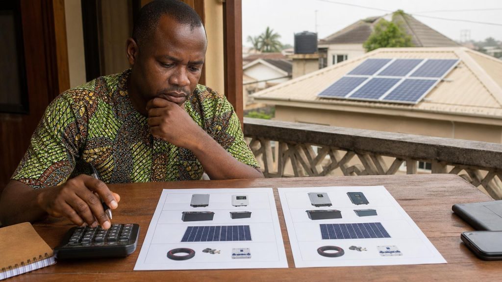 A Nigerian homeowner comparing two solar installation quotations line by line