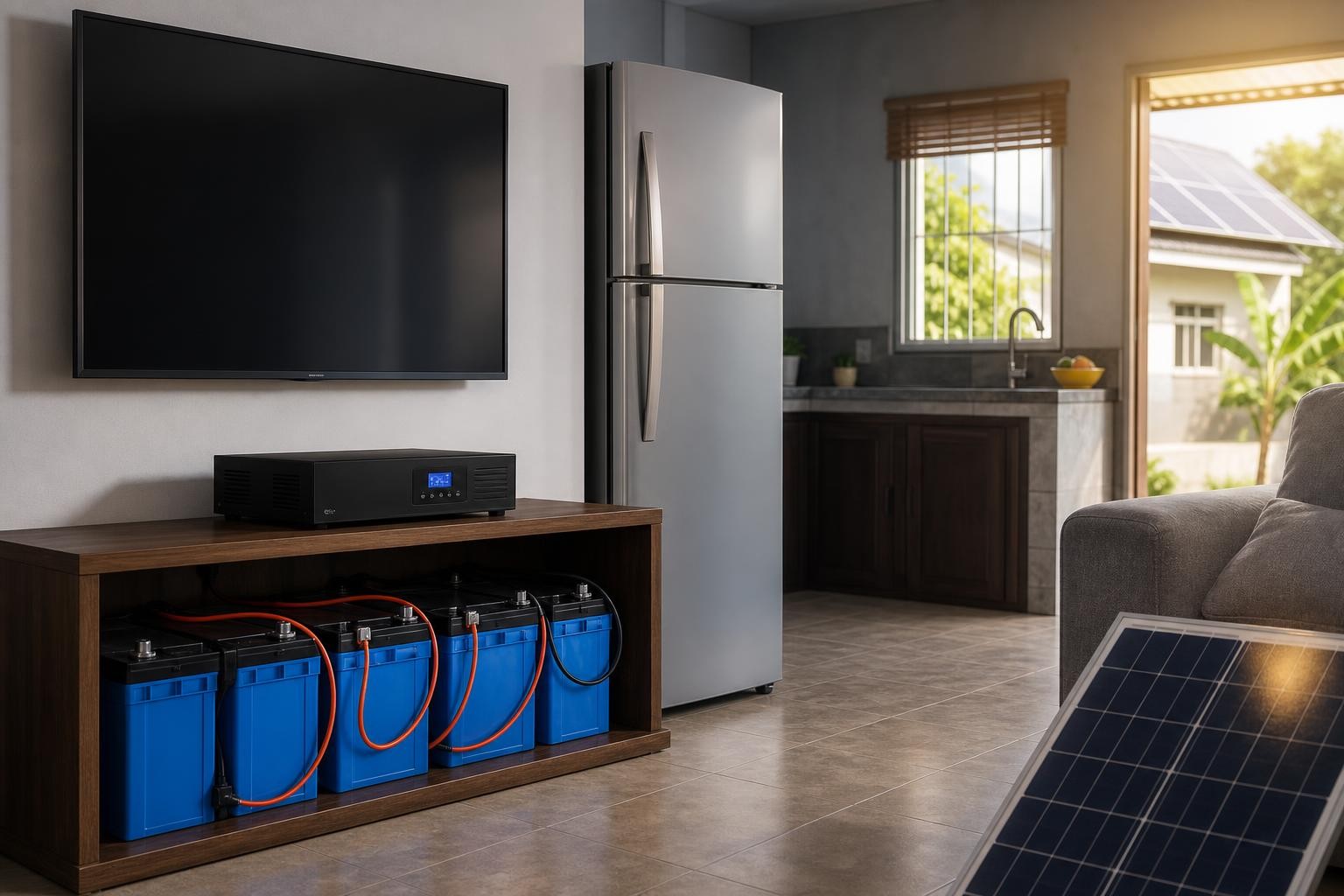 How Long Will a 48V Battery Bank Last for a Fridge and TV?