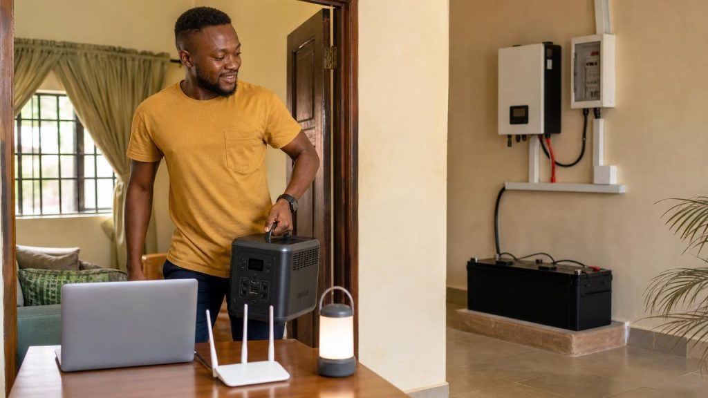 Portable solar generator and fixed inverter options for a Nigerian tenant