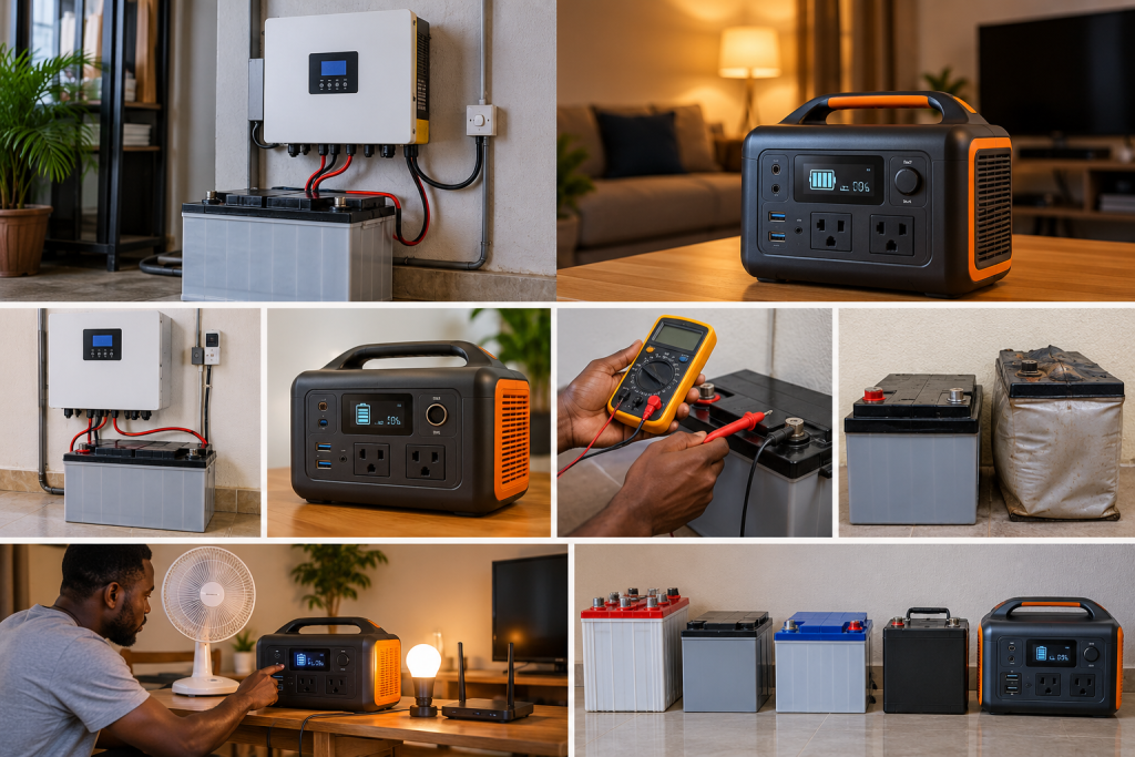 Healthy and swollen inverter batteries compared
